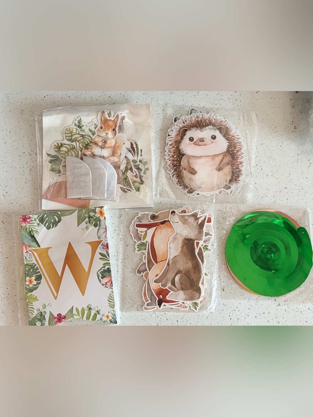 New Woodland Animal Baby Shower Fox, Hedgehog, Rabbit Decorations
